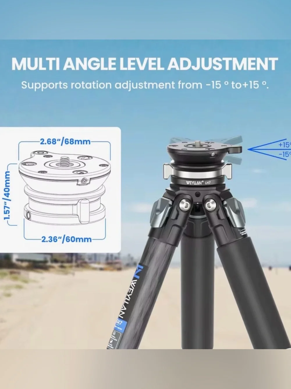 Wetlands LH7 Leveling Base Tripod Head